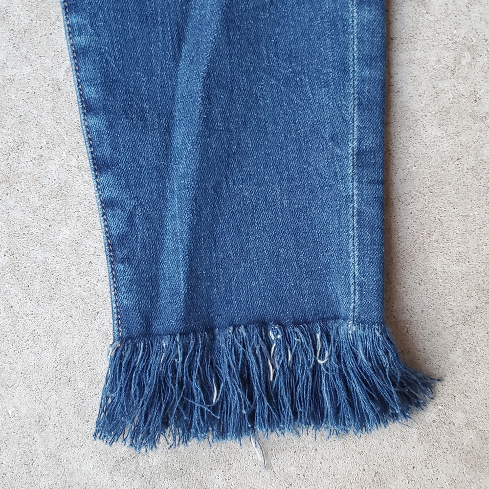 NWOT Frame Denim 30 Boho Western Rodeo Mid Rise Le Flare Kick Flare Fray Jeans - Picture 11 of 16